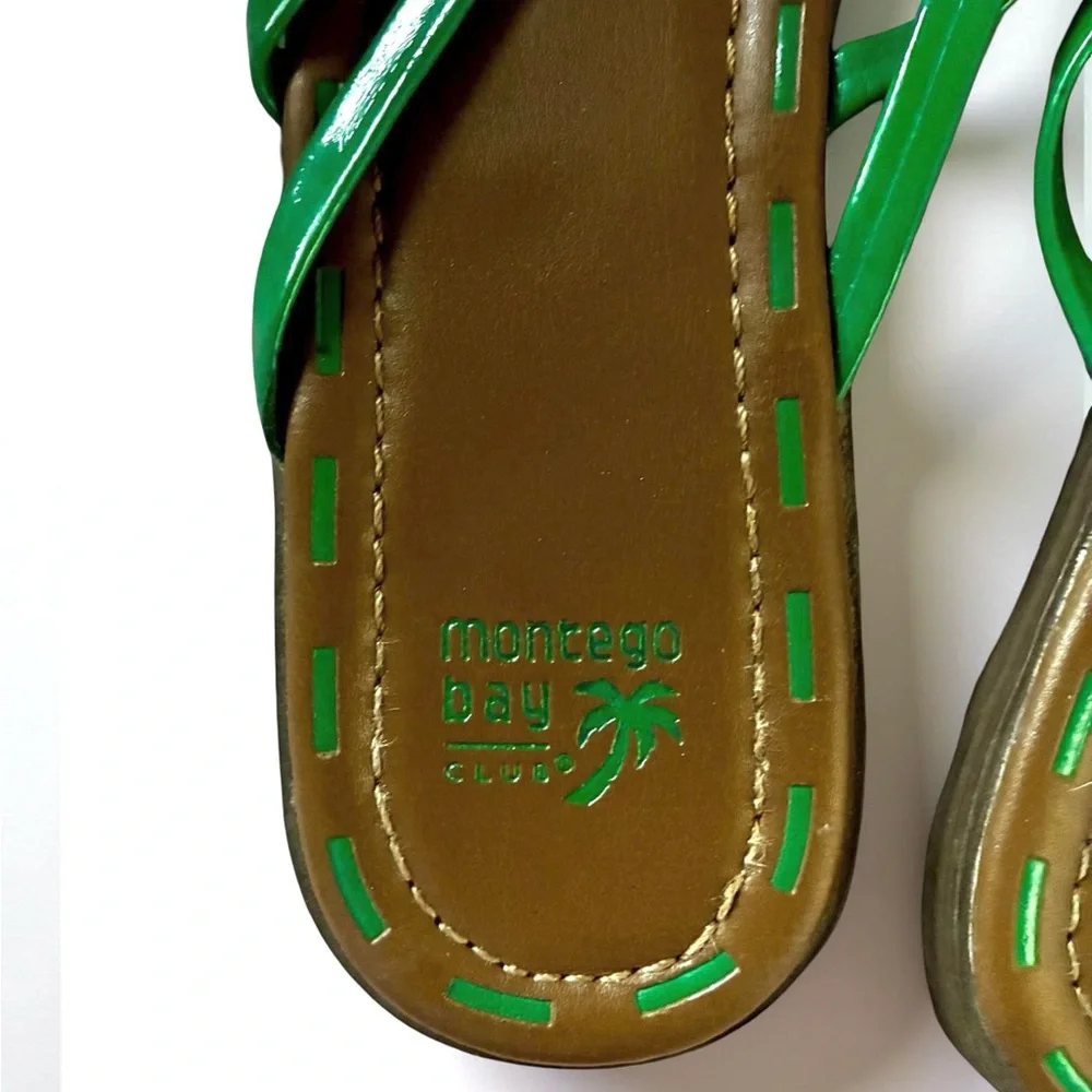 Montego Bay Club Green and Tan Women's Sandals